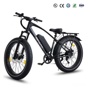 26 Inch Fat Tire Electric Mountain Bike with Rear Hub Motor 48V Lithium Battery All Terrain Off-Road E-Bike