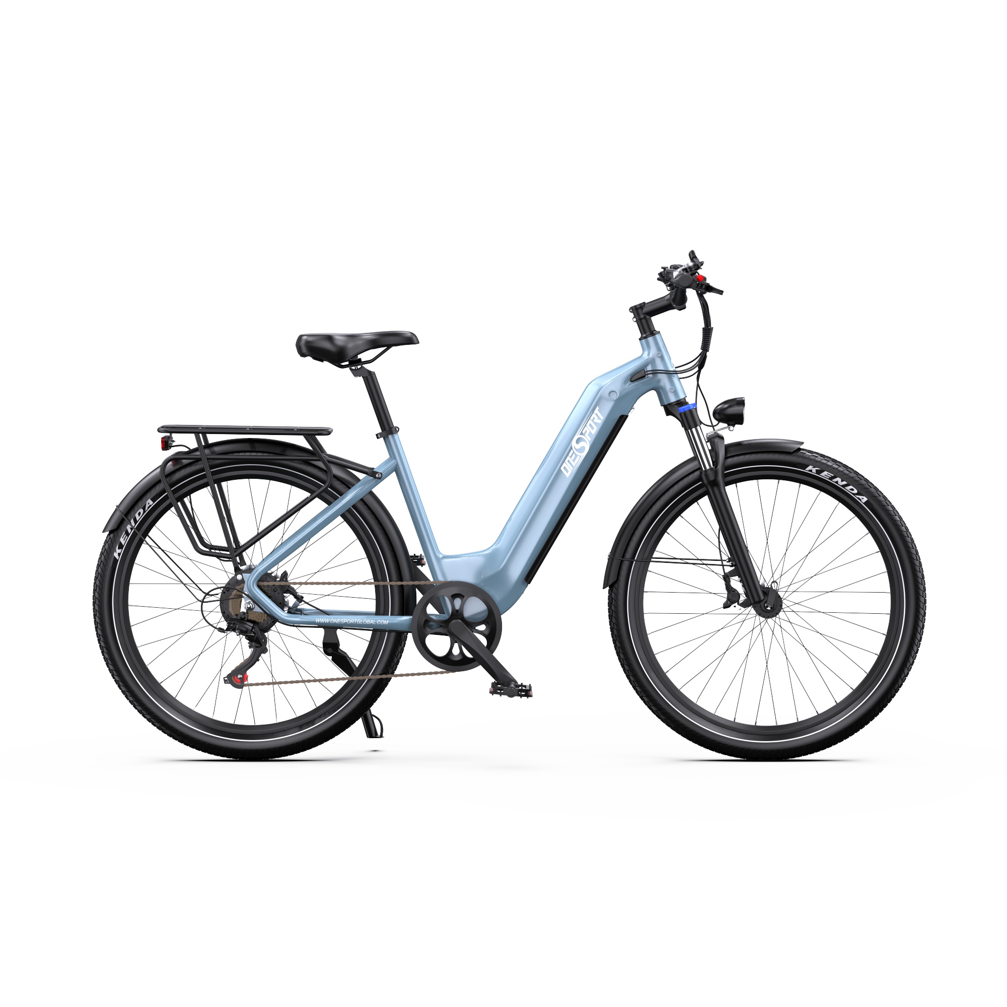 Quality Rear Hub Motor Aluminum Alloy Frame Electric Bike Low-Step Design Unisex Pedal-Assist Electronic Sensor blue