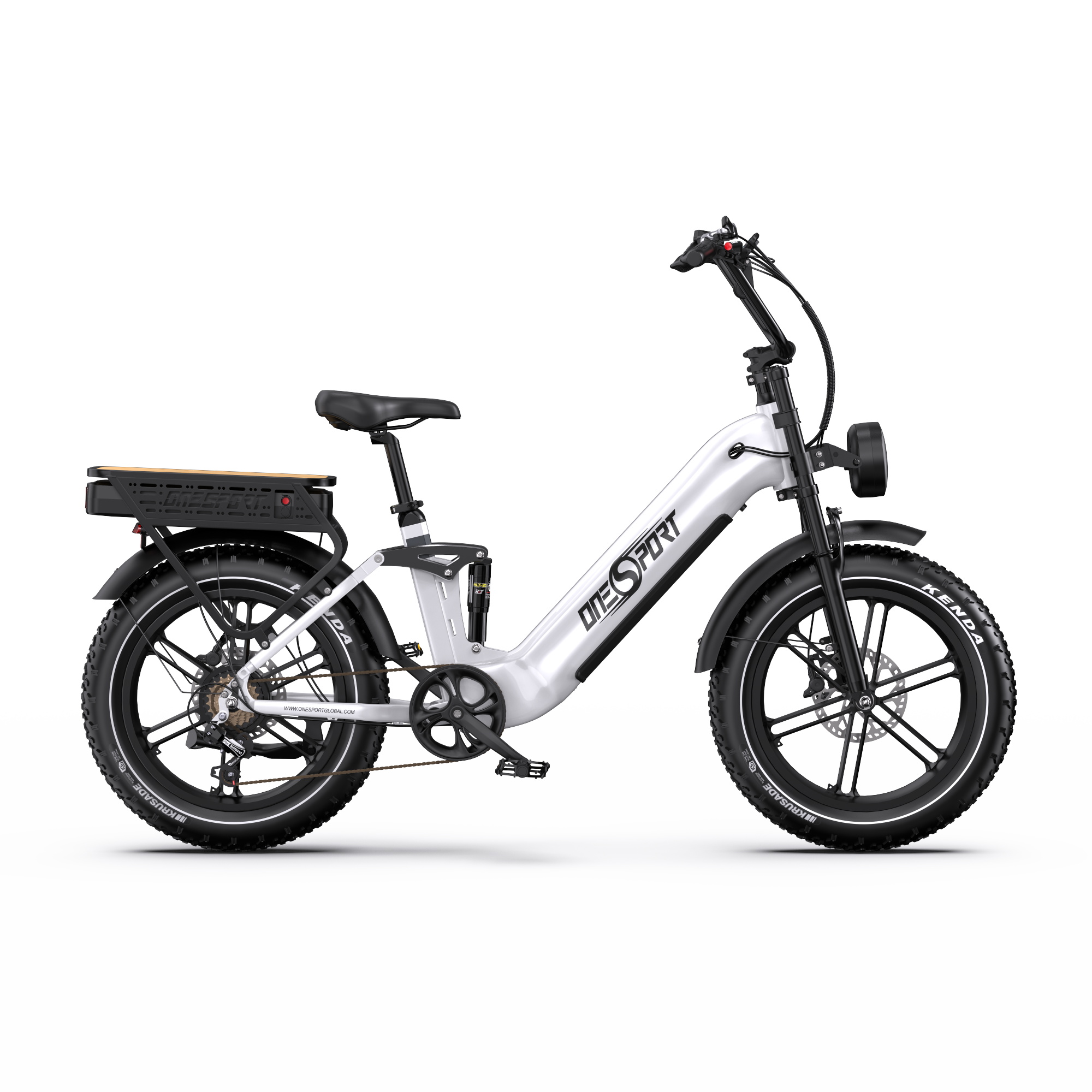 Ergonomically Designed Seat Handlebars Aluminum Alloy Frame 7-Speed Gears Hydraulic Disc Brakes 500W Motor Enhance Riding White