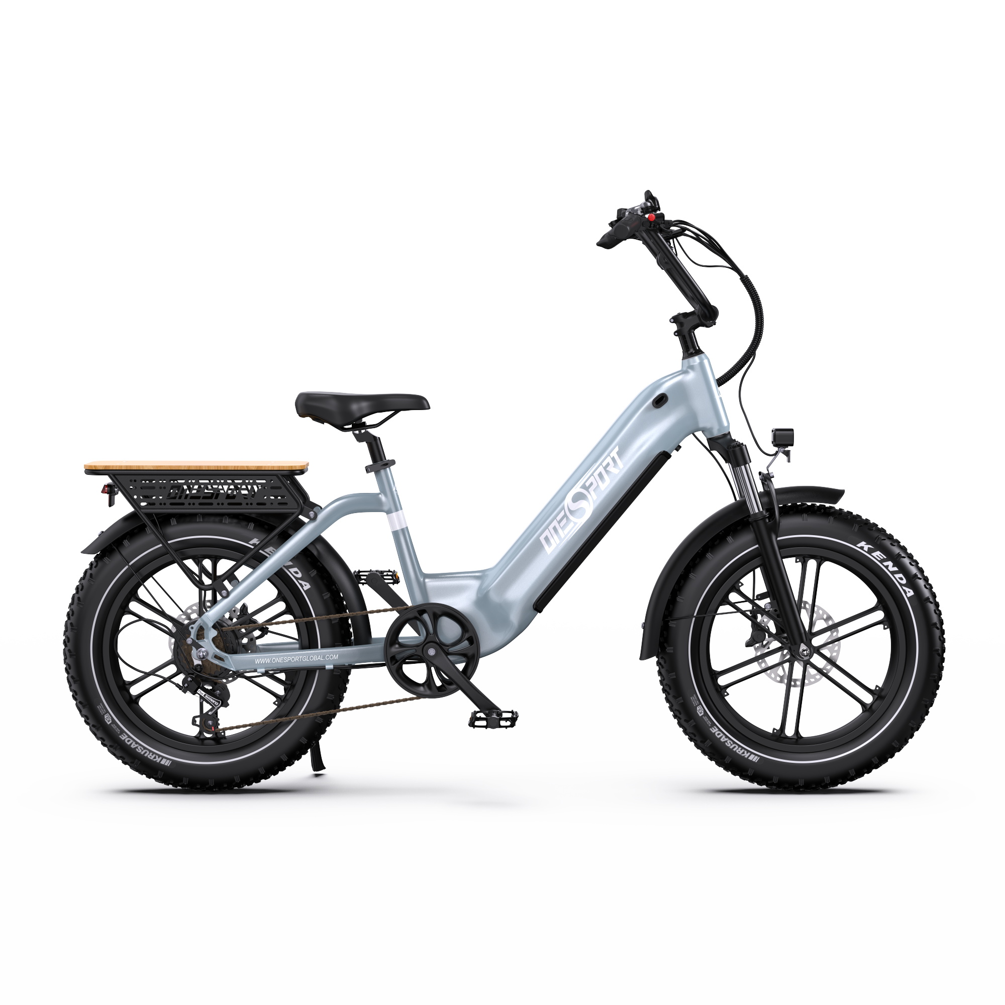 High-Performance Rear Hub Motor Electric Bike 20-Inch Fat Tires 48V Lithium Battery Electronic Features Hydraulic Disc Brakes Blue