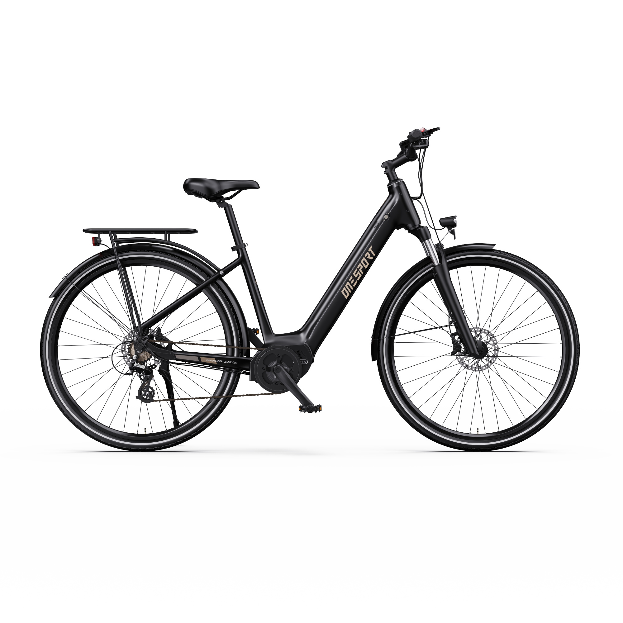 Stable High-Speed Riding Electric City Bike Rear Hub 90-110km Range Aluminum Alloy Frame Pedal-Assist for Commuting Leisure gray