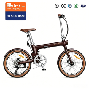 Premium Aluminum Foldable E-Bike | EU/US Local Stock, 250W Motor, 3-Speed Smart Assist wine red wine red